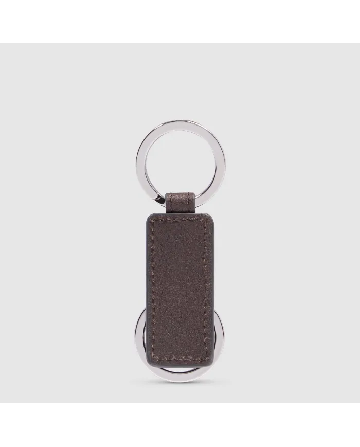 Piquadro Porta chiavi Black square. Testa moro