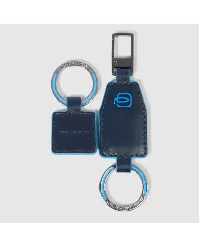 Piquadro Porta chiavi divisibile Blue square.