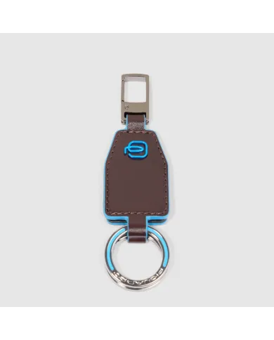 Piquadro Porta chiavi divisibile Blue square. Mogano