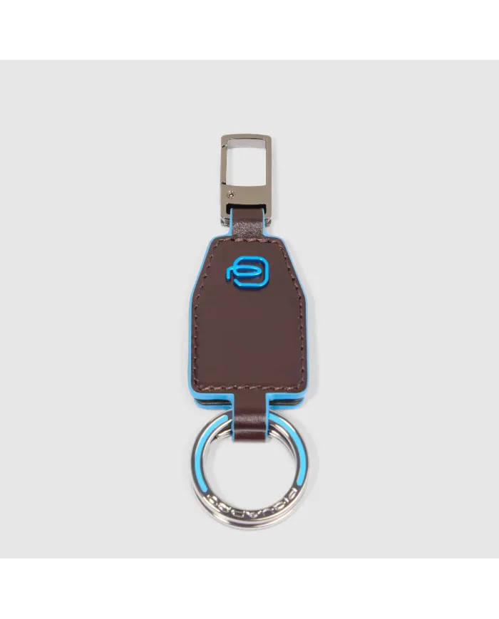 Piquadro Porta chiavi divisibile Blue square. Mogano