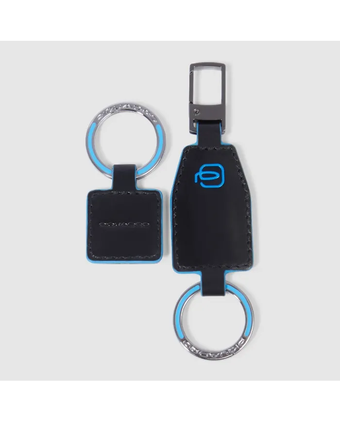 Piquadro Porta chiavi divisibile Blue square. Nero