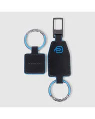 Piquadro Porta chiavi divisibile Blue square. Nero