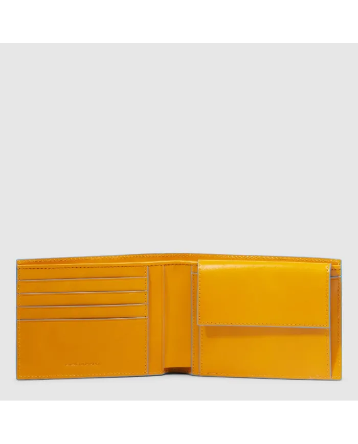 Piquadro Portafoglio uomo in pelle Blue square Giallo