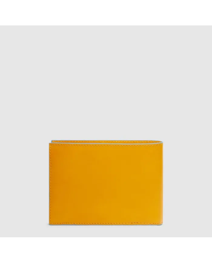 Piquadro Portafoglio uomo in pelle Blue square Giallo