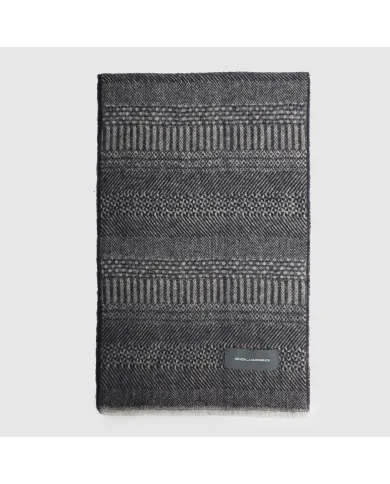 Piquadro Sciarpa uomo 100% lana Blu/Grigio