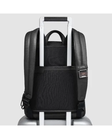 Piquadro Zaino in pelle porta pc 14" Harper Nero