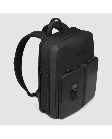 Piquadro Zaino in pelle porta pc 14" Harper Nero