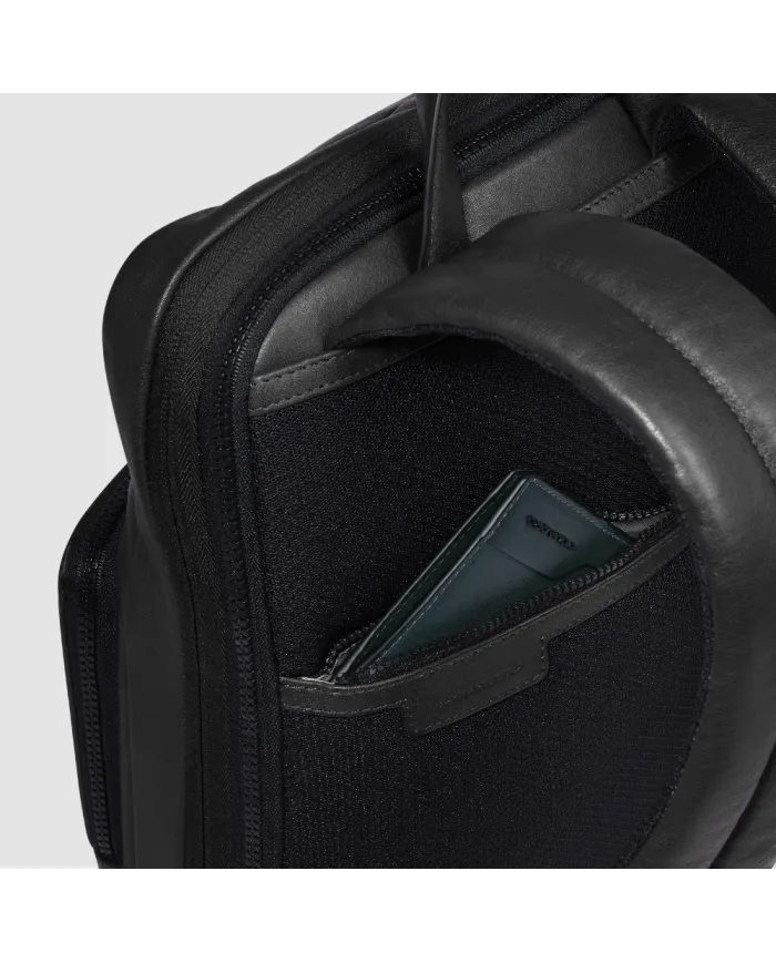 Piquadro Zaino in pelle porta pc 14" Harper Nero Piquadro Zaino in pelle porta pc 14" Harper Nero