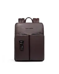Piquadro Zaino in pelle porta pc 14" Harper Testa moro