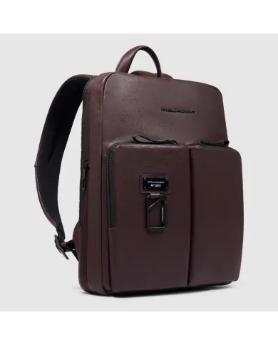 Piquadro Zaino in pelle porta pc 14" Harper Testa moro