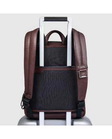 Piquadro Zaino in pelle porta pc 14" Harper Testa moro