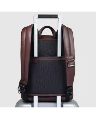 Piquadro Zaino in pelle porta pc 14" Harper Testa moro