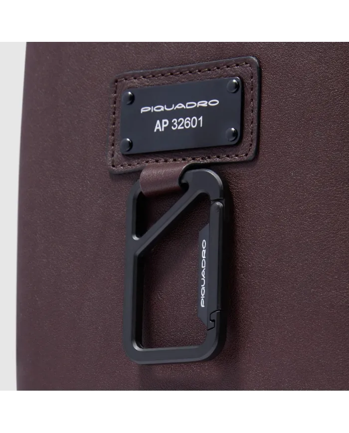 Piquadro Zaino in pelle porta pc 14" Harper Testa moro