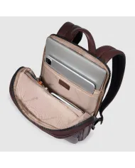 Piquadro Zaino in pelle porta pc 14" Harper Testa moro