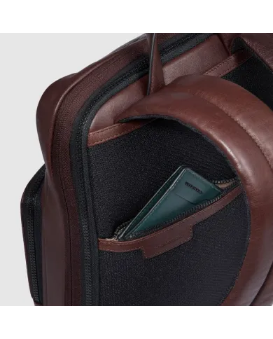Piquadro Zaino in pelle porta pc 14" Harper Testa moro