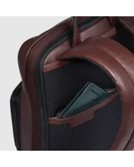 Piquadro Zaino in pelle porta pc 14" Harper Testa moro