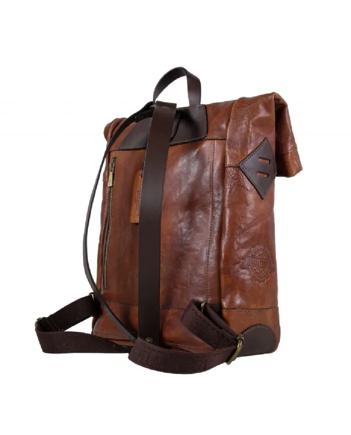 CHIARUGI Zaino cuoio vintage porta pc 13 Marrone