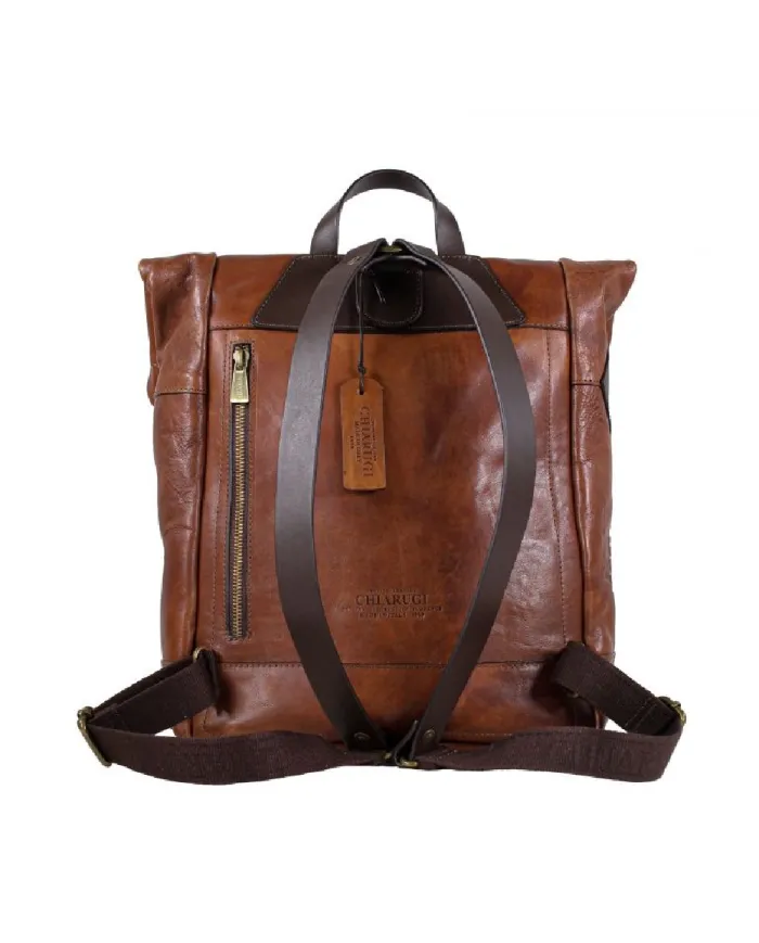 CHIARUGI Zaino cuoio vintage porta pc 13 Marrone