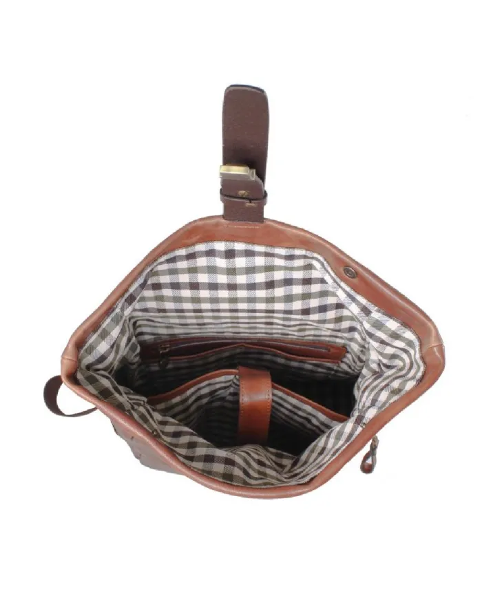 CHIARUGI Zaino cuoio vintage porta pc 13 Marrone