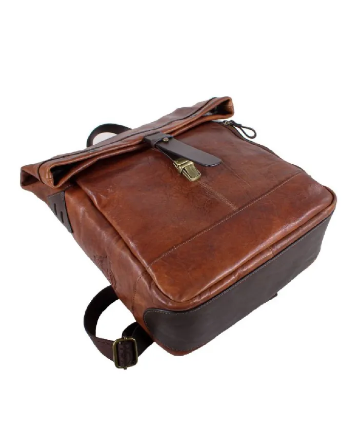CHIARUGI Zaino cuoio vintage porta pc 13 Marrone