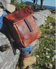 CHIARUGI Zaino cuoio vintage porta pc 13 Marrone