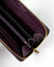 La Martina Portafoglio in pelle liscia Prugna