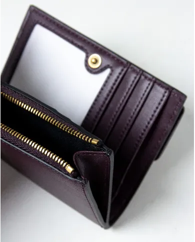 La Martina Portafoglio piccolo pelle liscia Prugna