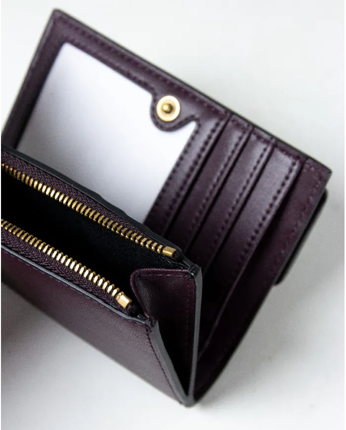 La Martina Portafoglio piccolo pelle liscia Prugna