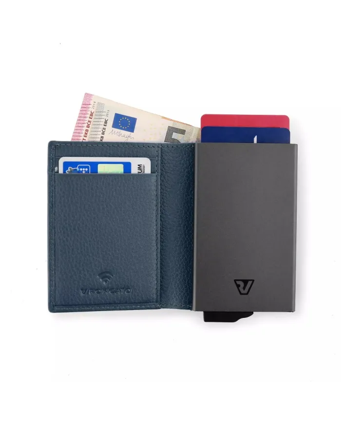 Roncato Porta carte di credito con tasca banconote Iron 4.0 Blu