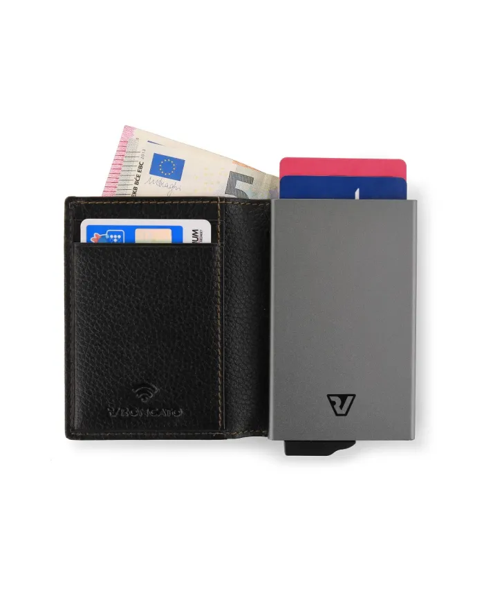 Roncato Porta carte di credito con tasca banconote Iron 4.0 Nero