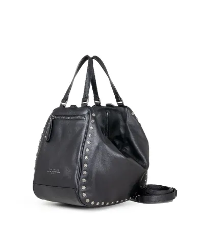 Nannini Borsa pelle vintage borchie Irma Nero