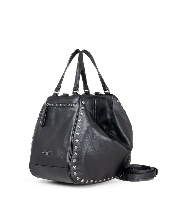 Nannini Borsa pelle vintage borchie Irma Nero Nannini Borsa pelle vintage borchie Irma Nero