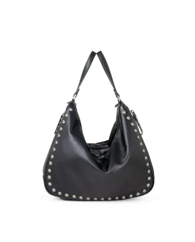 Nannini Borsa pelle vintage borchie Irma Nero