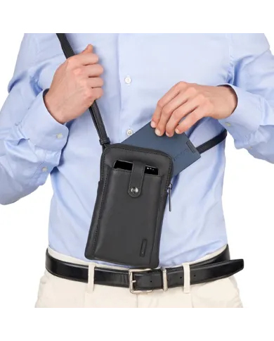 Roncato Borsello uomo pelle Detroit Nero