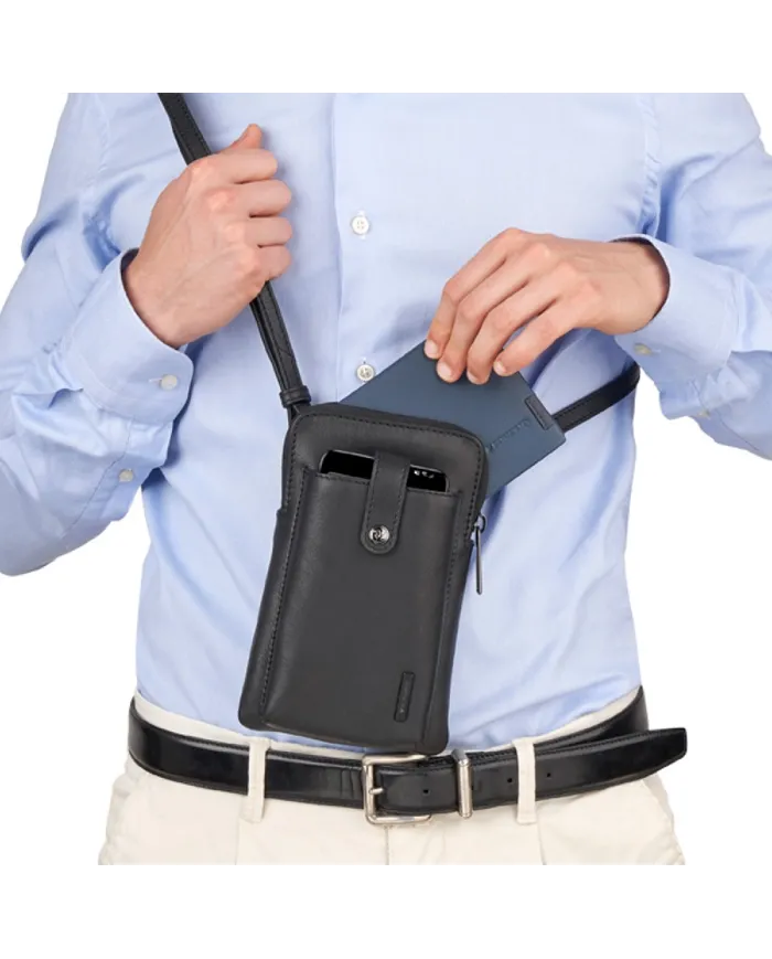 Roncato Borsello uomo pelle Detroit Nero