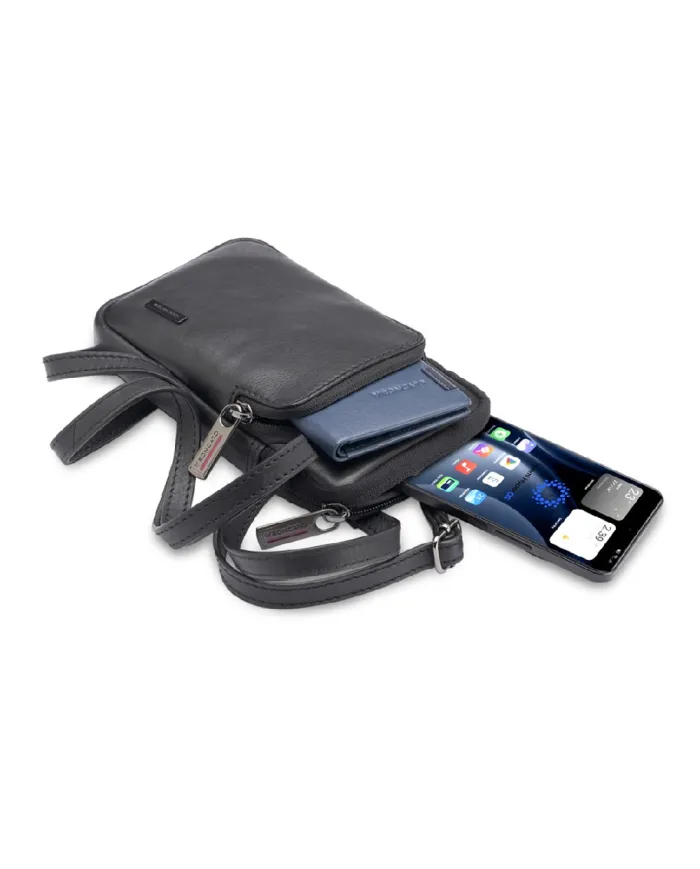 Roncato Borsello uomo pelle Detroit Nero