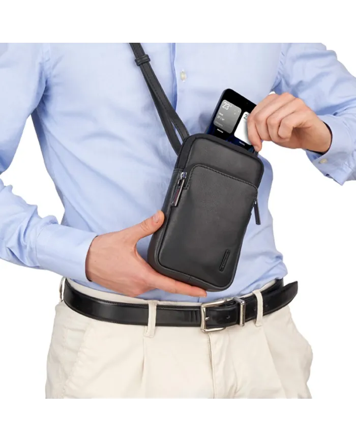 Roncato Borsello uomo pelle Detroit Nero