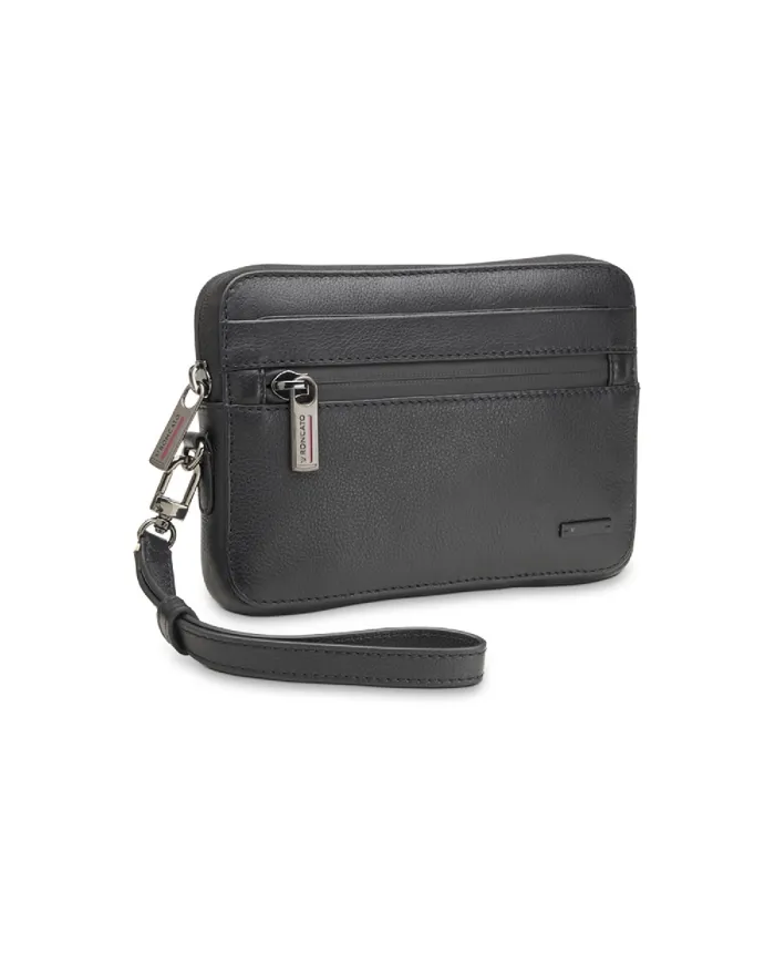 Roncato Pochette in pelle Detroit Nero
