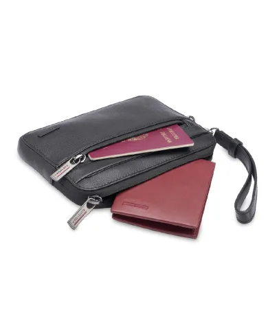 Roncato Pochette in pelle Detroit Nero