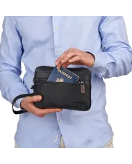 Roncato Pochette in pelle Detroit Nero