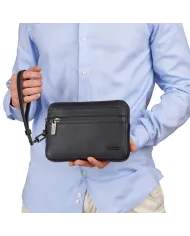 Roncato Pochette in pelle Detroit Nero