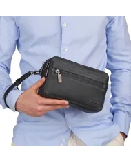 Roncato Pochette uomo in pelle Detroit Nero