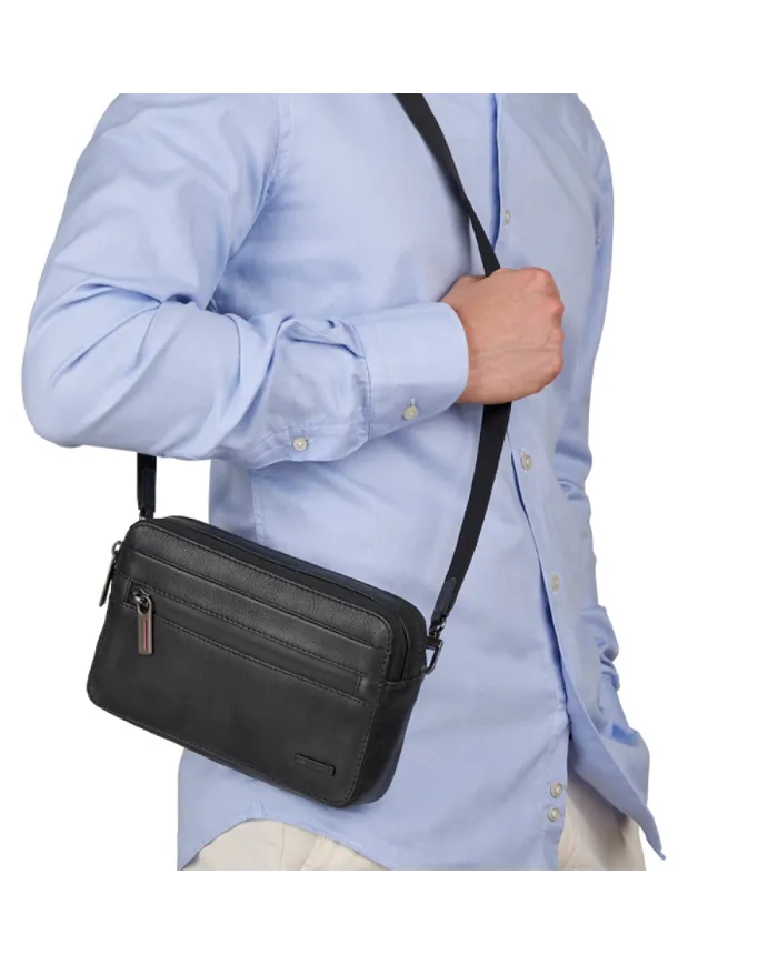 Roncato Pochette uomo in pelle Detroit Nero