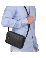 Roncato Pochette uomo in pelle Detroit Nero