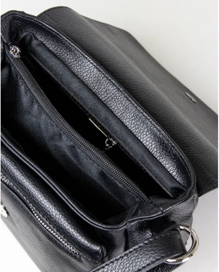 Caleidos Borsa bandoliera in pelle Nero