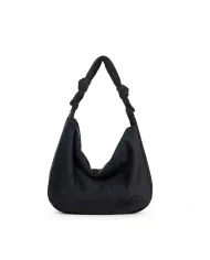 Caleidos Borsa media tessuto scamosciato Nero