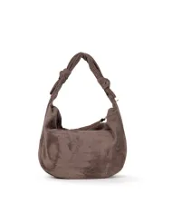 Caleidos Borsa media tessuto scamosciato Testa moro