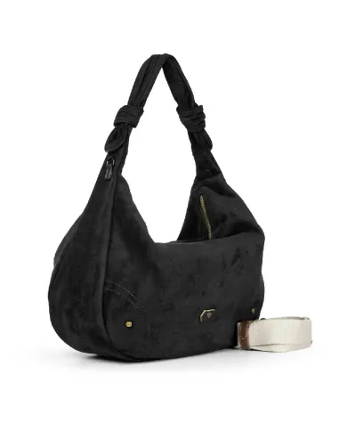 Caleidos Borsa grande tessuto scamosciato Nero