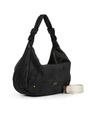 Caleidos Borsa grande tessuto scamosciato Nero