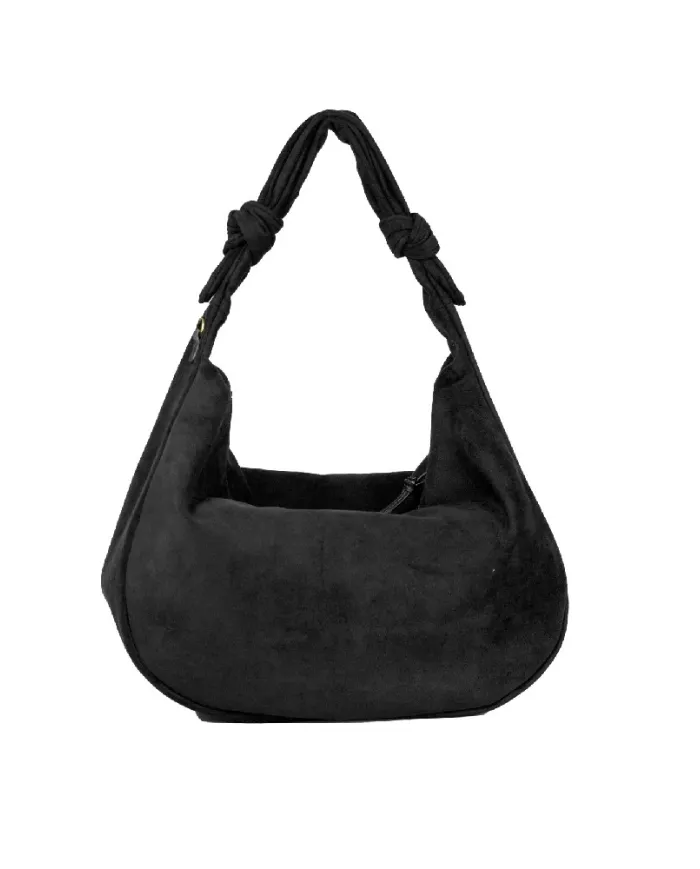 Caleidos Borsa grande tessuto scamosciato Nero